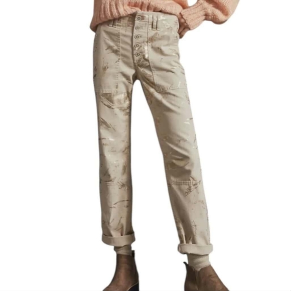Anthropologie Pants - Anthropologie ($198) Pilcro “The Wanderer” Metallic Utility Pants